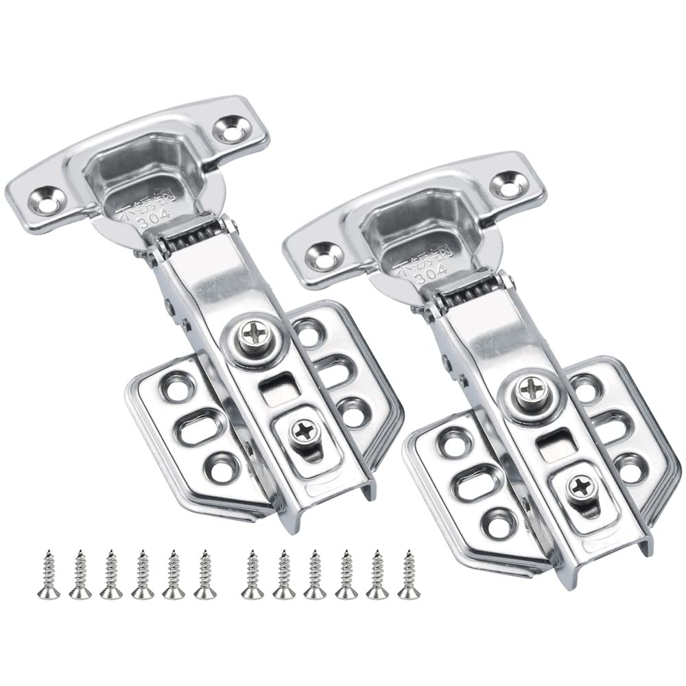 Soft-Close Concealed Hinge Stainless Steel Cabinet Hinges, Full Overlay, Pack...