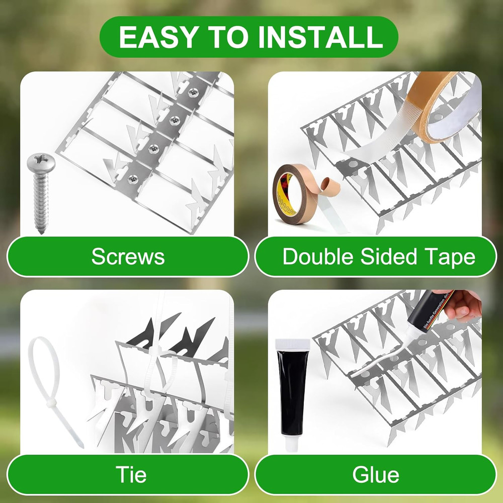 10 Pack Stainless Steel Squirrel Spikes for Bird Feeder, 10 FT Squirrel Spike...