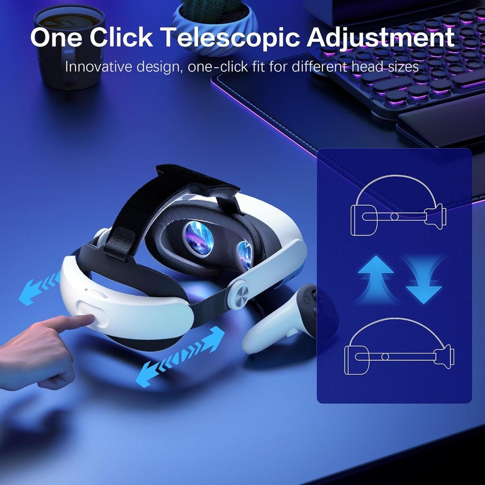For Meta Oculus Quest 3/3S - Adjustable Replacement VR Headset Strap Accessories