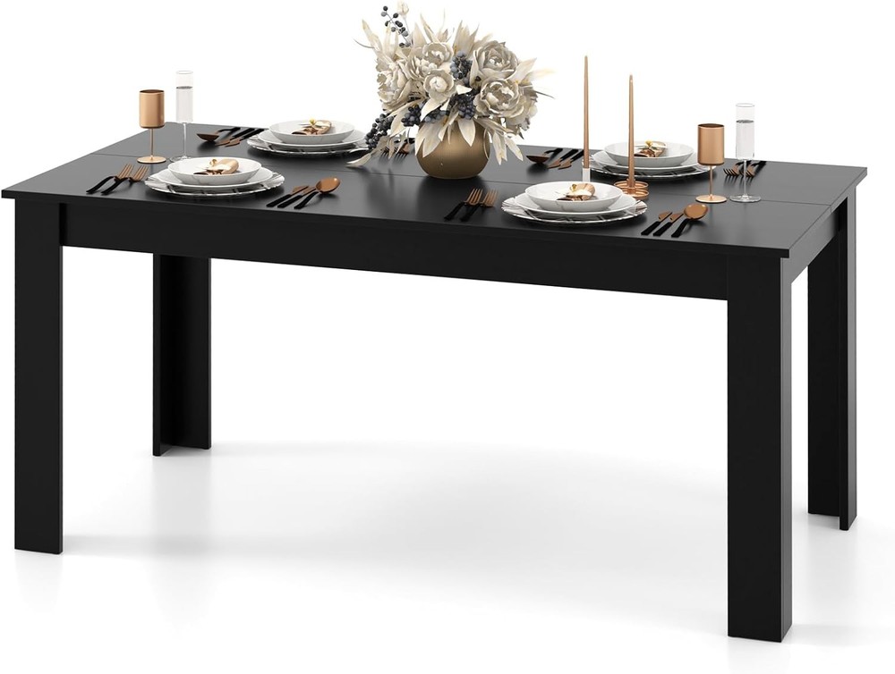 Dining Table for 6, Rectangular Kitchen Table with acity,