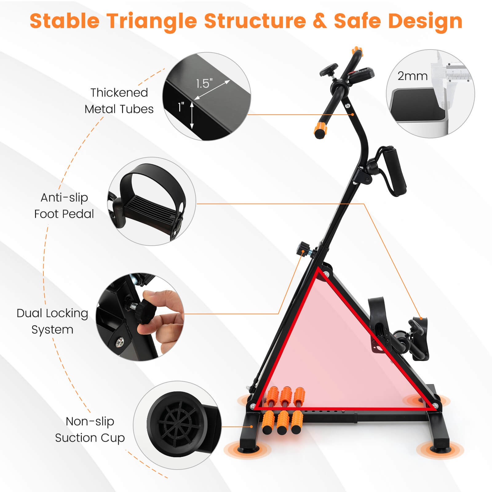 Adjustable LCD Pedal Exercise Bike W/Massage Total Body Fitness Rehab Equipment