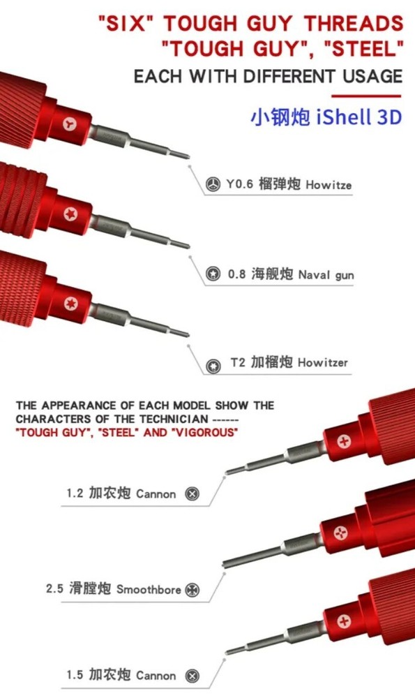 iShell 3D Mortar Mini, TORQUE Precision Screwdriver 6 In 1 FULL SET