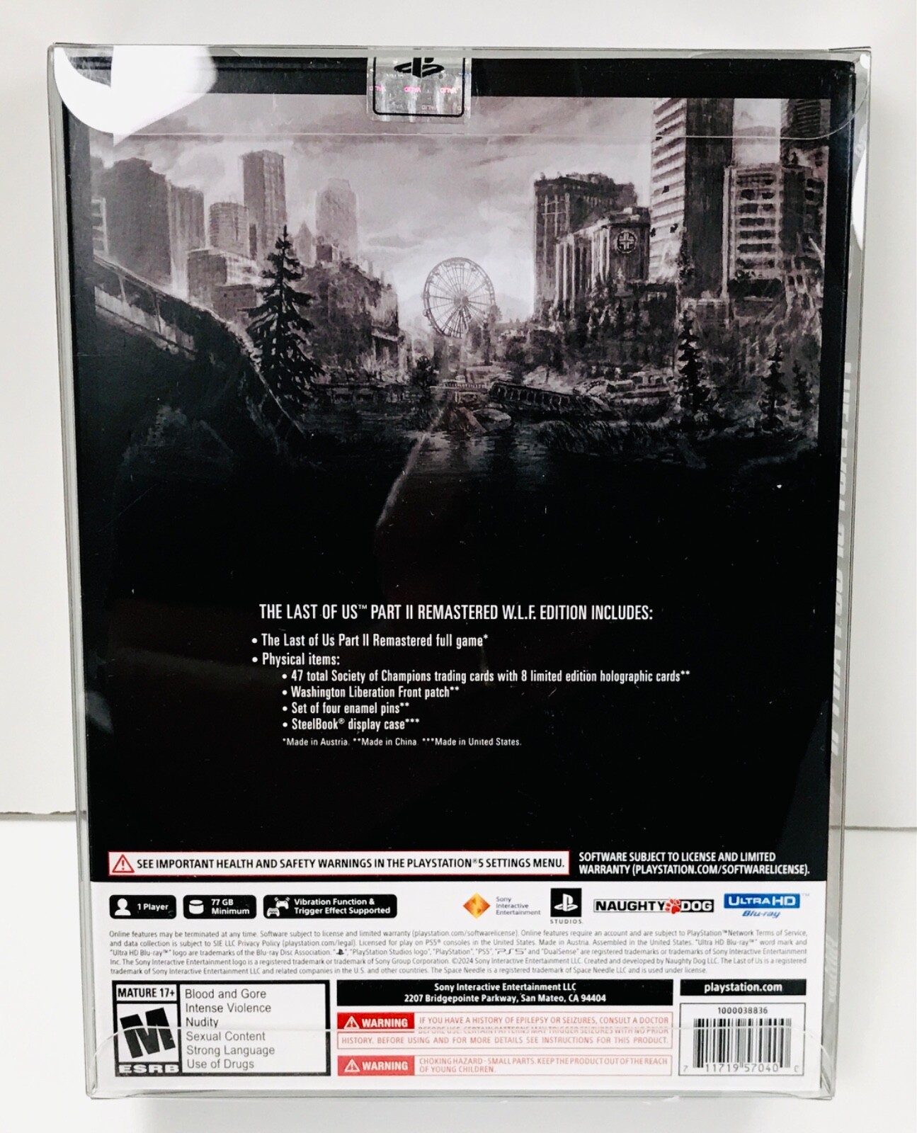 1 Box Protector for THE LAST OF US PART 2 REMASTERED WLF EDITION PS5 SE Clear