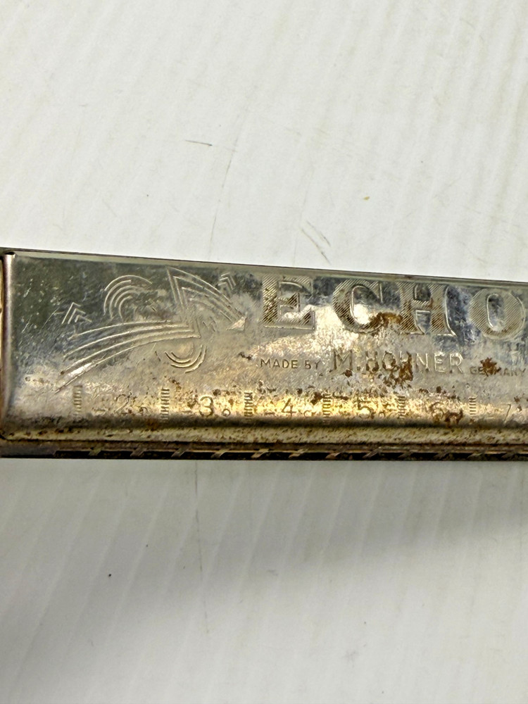 Echo Hohner Harmonica Germany Rusty Antique with Original Box