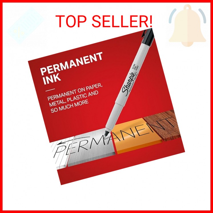 Sharpie Permanent Marker, Ultra Fine Point, Black, 1 Count