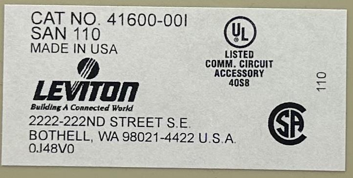 Leviton 41600-I Mini Mount Patch Panel 25 Port