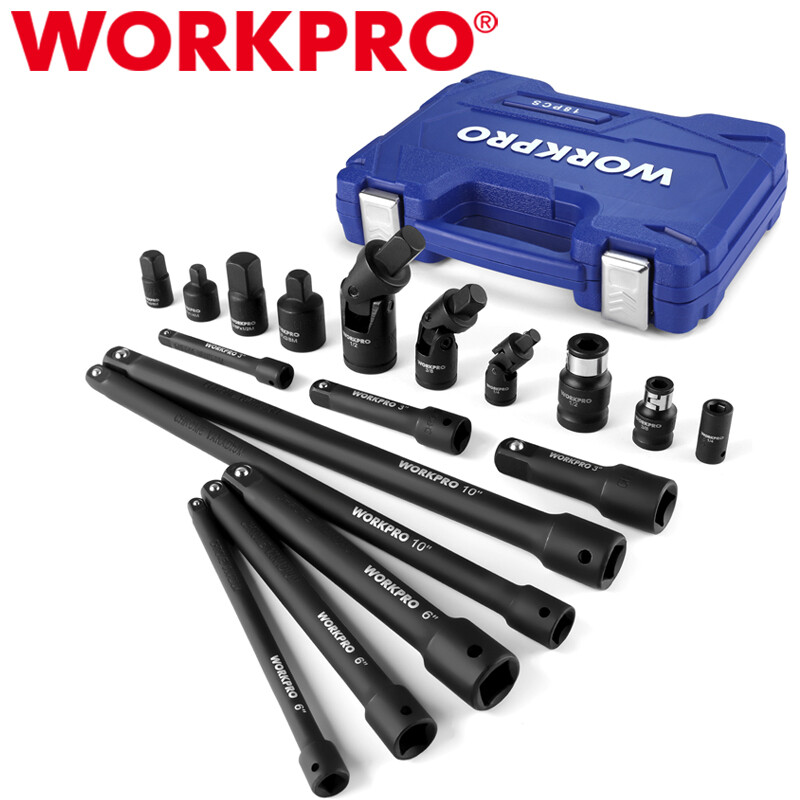 WORKPRO 18PC Drive Tool Accessory Set Socket Adapter Extensions Socket Accessory