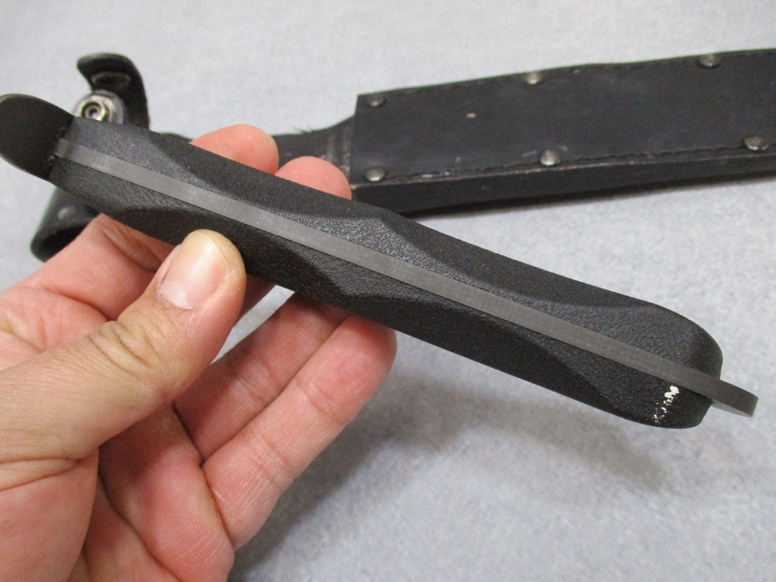 KA-BAR EK44 Commando Knife John Ek Fixed Blade w/ Leather Sheath Used