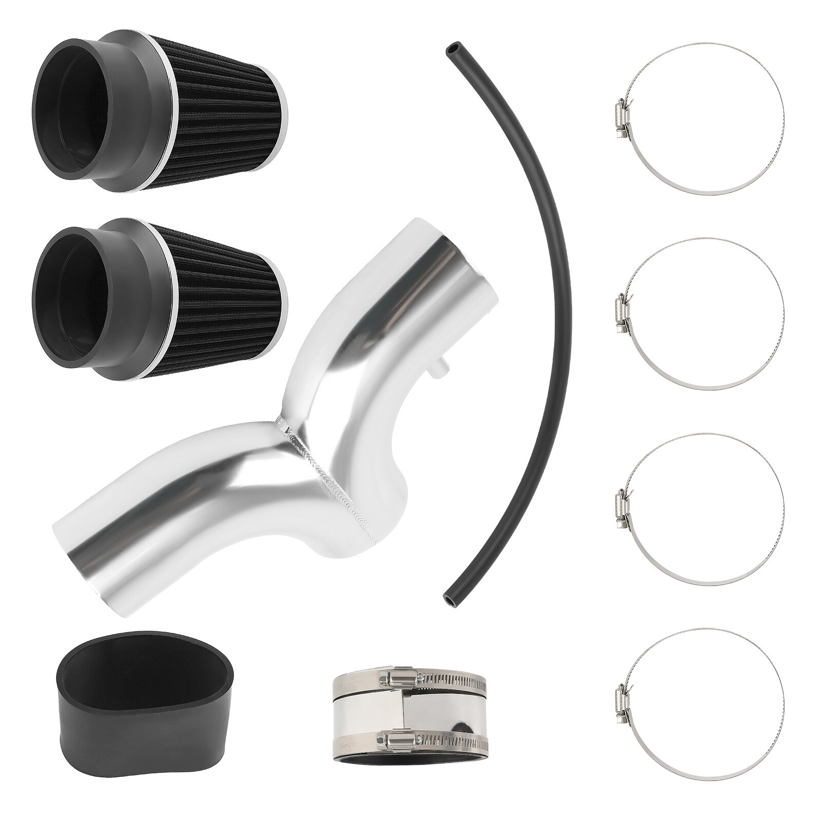 Dual Twin Air Intake System Kit Aluminum + Filter for Corvette C5 5.7L 01-04