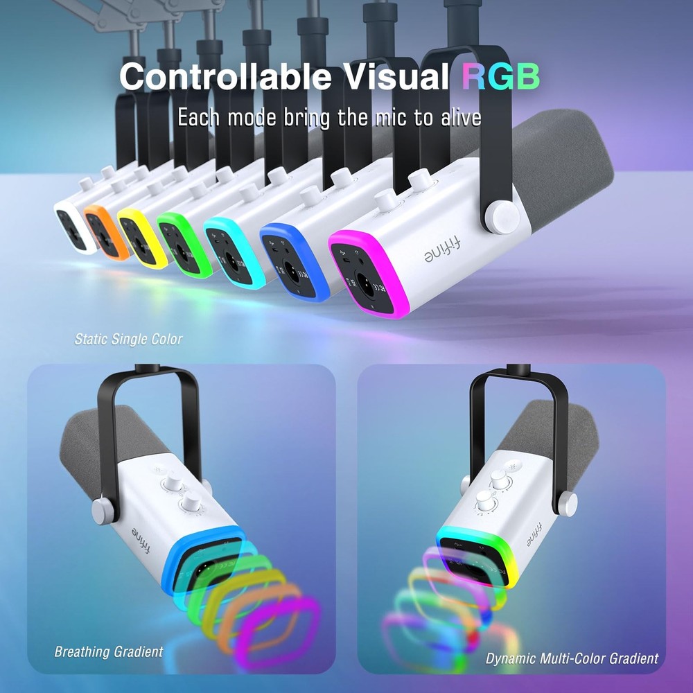 Gaming XLR/USB Microphone Kit Streaming Dynamic Mic Set for PC Computer Mic for