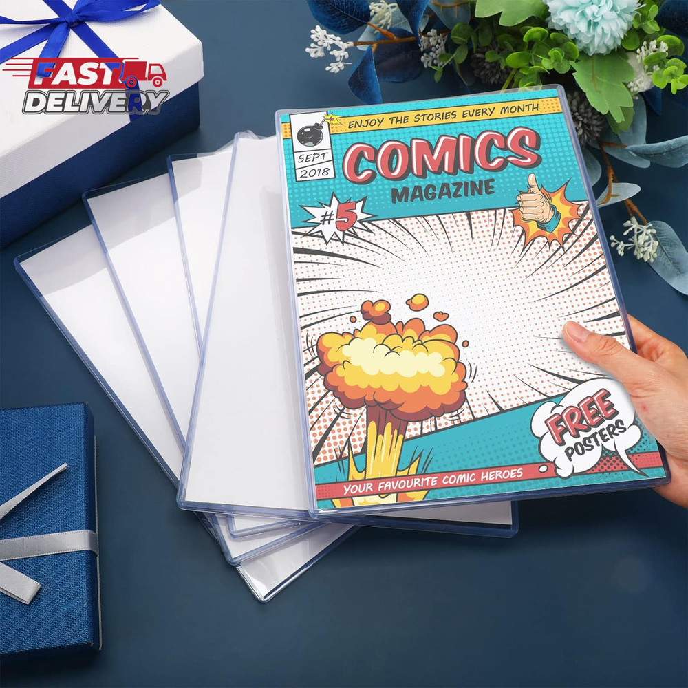 Zonon 5 Set Comic Book Display Case Set, Include Comic Book Sleeves and Clear Pl