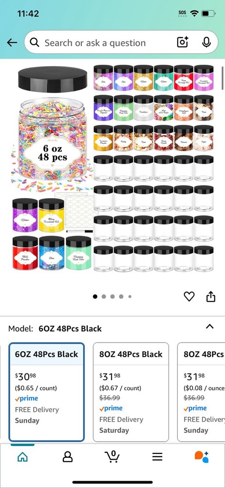 48 6oz Plastic Jars With White Lids