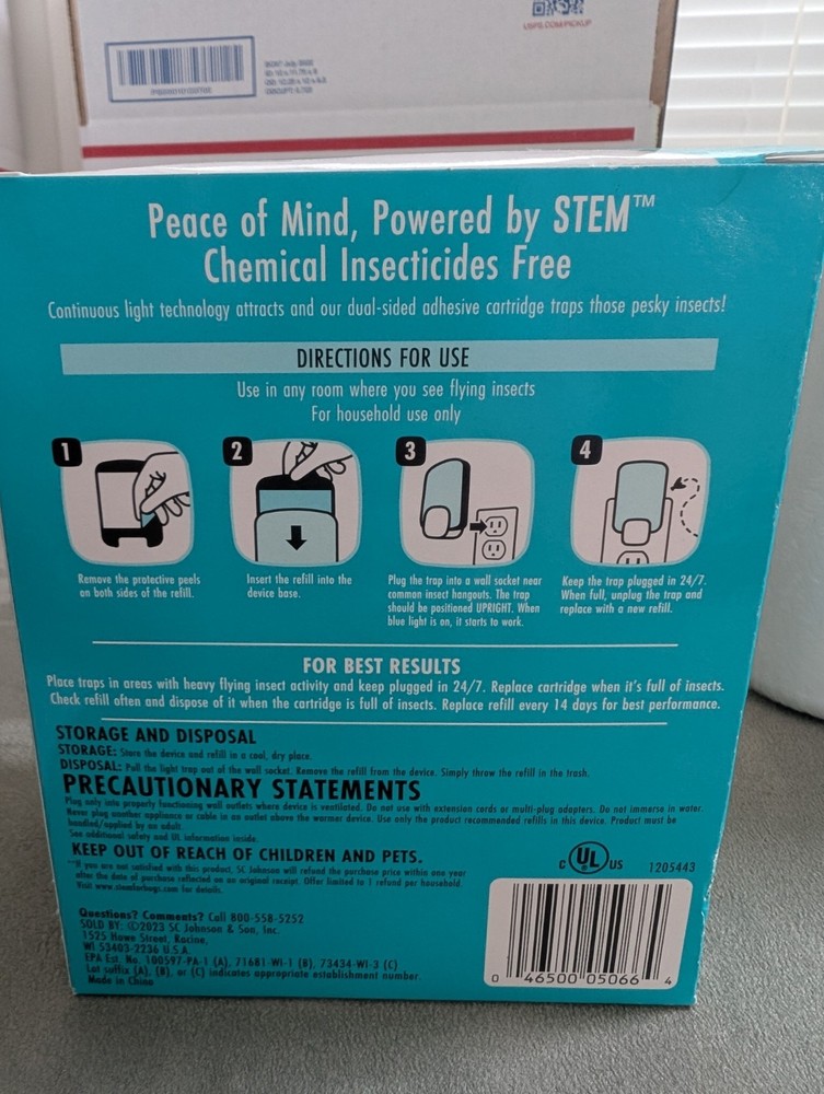 Stem Flying Insect Light Trap 1 Trap + 2 Refills