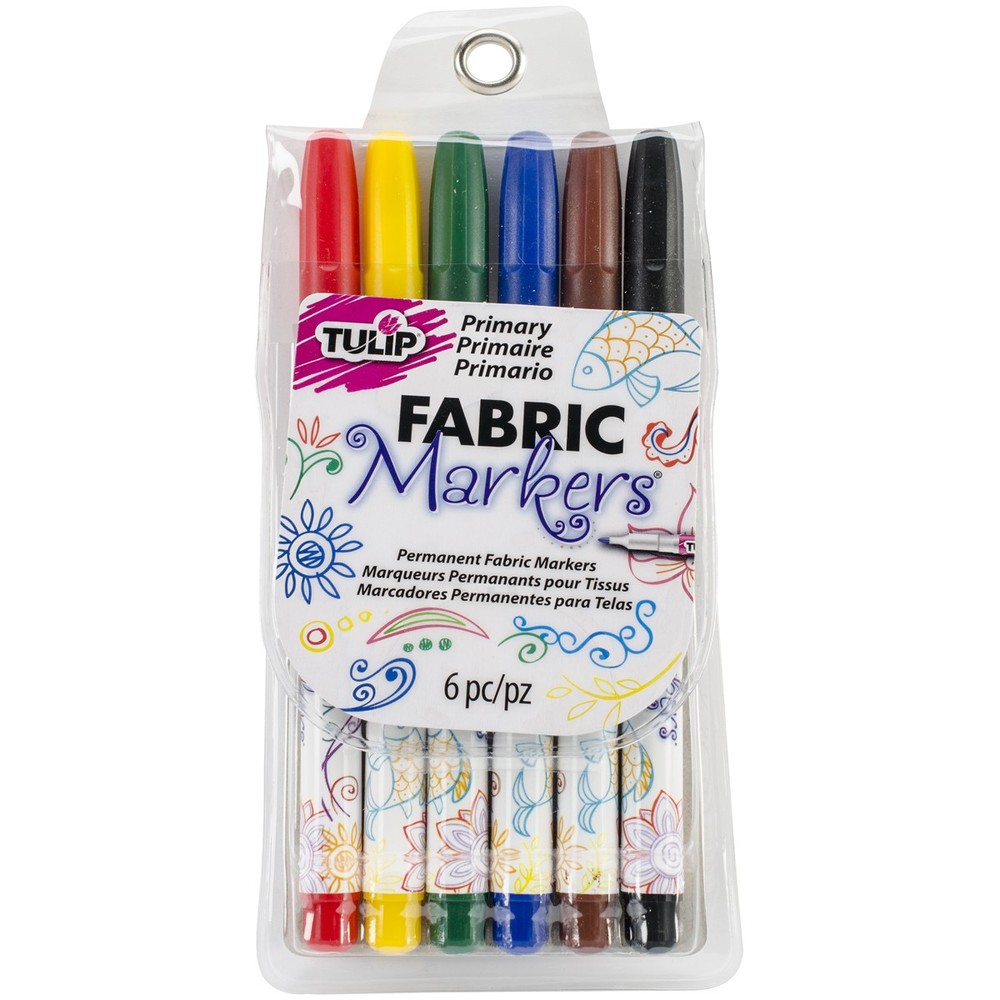 Tulip Writer Fabric Markers 6/Pkg-Primary