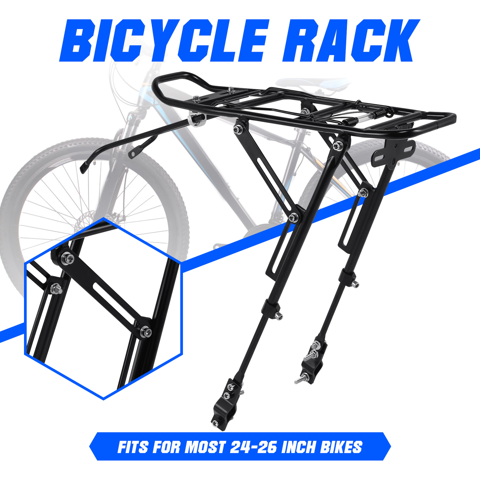 Bicycle Rear Rack Mountain Bike Carrier Bracket Luggage Pannier Cycle Seat