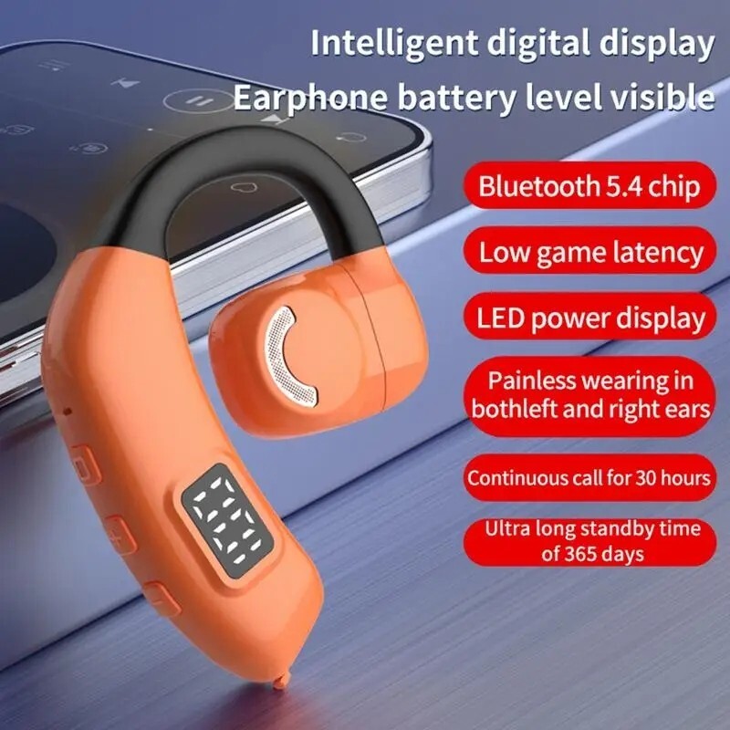 Bluetooth 5.3 Wireless Earpiece Headset Driving Trucker Earbuds Noise Cancelling