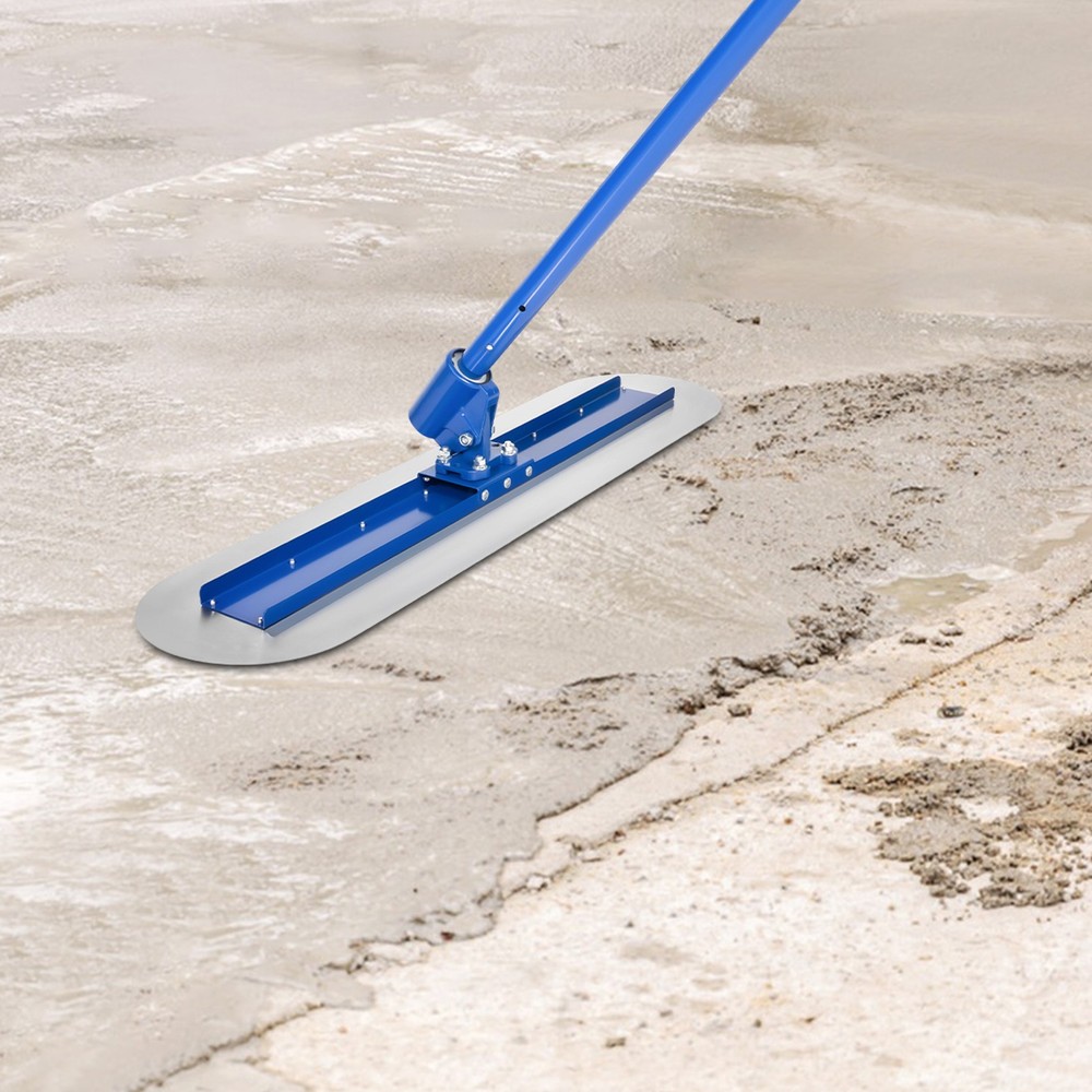 Bull Float 48x12” Concrete Float Tool Trowel Float With 3 Handles Round End Blue
