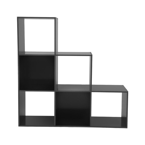 6-Cube Black Storage Organizer Bookcase, Display Compartment Open Back