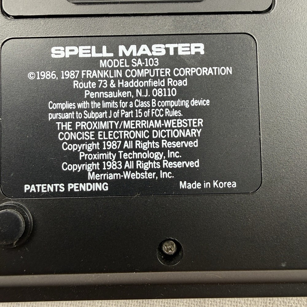Franklin Computer Spell Master SA-103 - EXCELLENT CONDITION