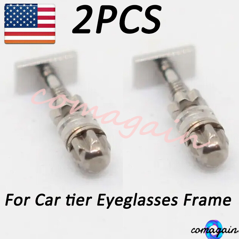 2PCS Rectangle Screw &Bolt Replace For Cartier Eyeglasses Frame Silver 4.0*2.0mm