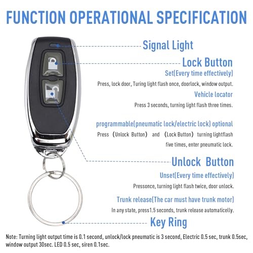 Keyless Entry Car System, Auto Remote Control Kit with 2 Remotes, LB-402/L248