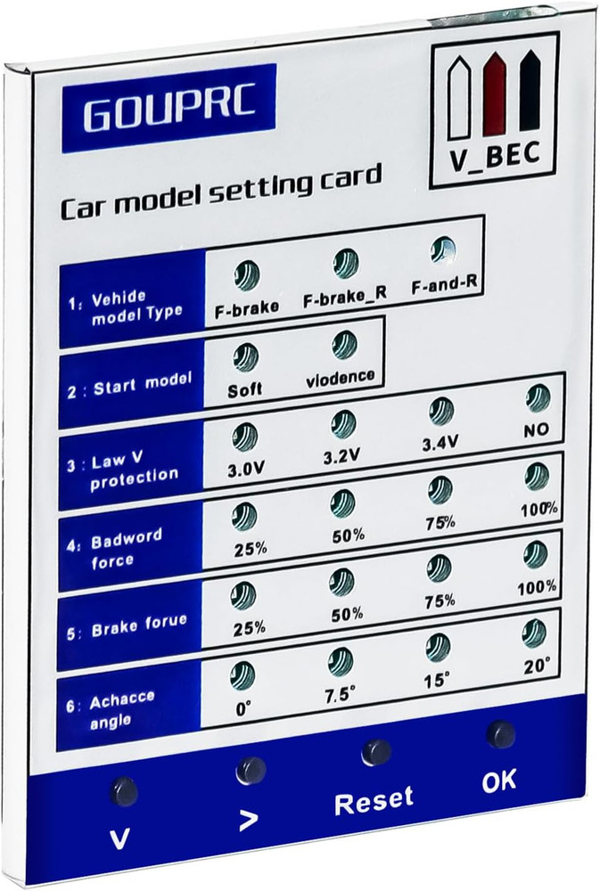 GOUPRC RC Programming Card for Brushless ESC Electronic Speed Controller Car Mod