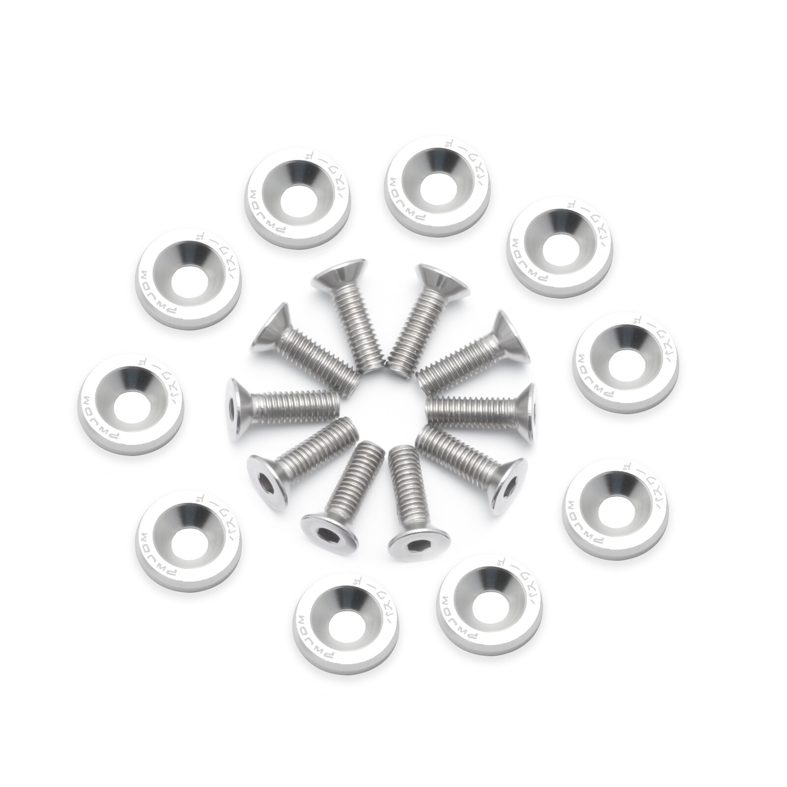 10x JDM Billet Aluminum Alloy Fender Bumper Washer Engine Bay Screw Bolts Kits