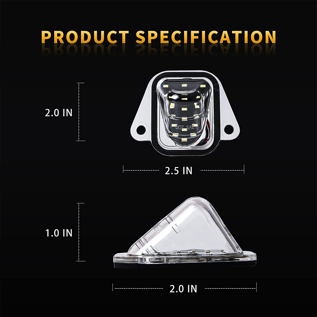 LED License Plate Tag Lights Kit For 2007-2014 Suburban Tahoe Yukon Escalade ESV