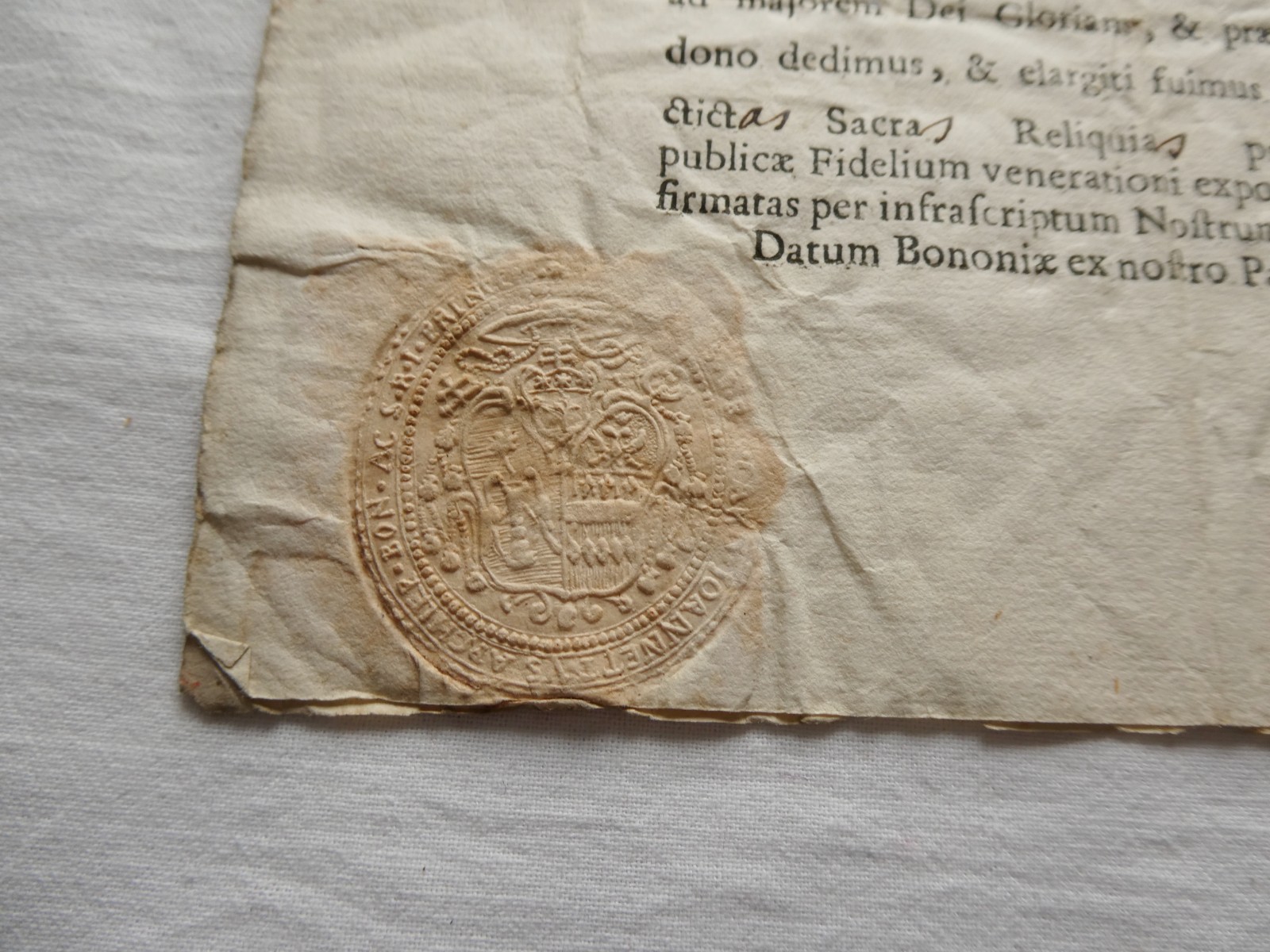 CERTIFICATE FOR RELIQUARY OF 5 RELIC TRUE CROSS JESUS + VEIL B.MARY **SEE LIST