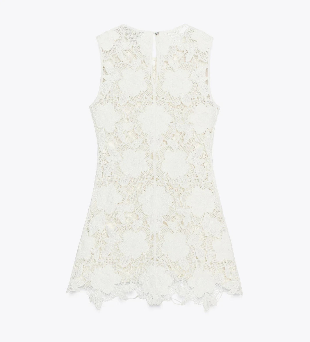 ZARA NEW SS25 WOMAN SHORT FLORAL CROCHET DRESS White | 2893/087