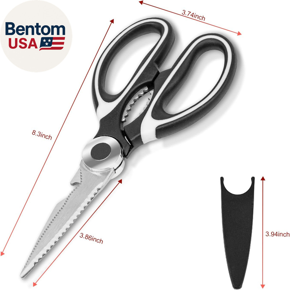 2-Pack Kitchen Scissors Heavy Duty, Premium Sharp Kitchen Shears for Food, Fish,