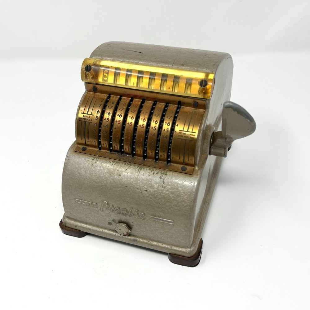 Vintage Precise Mechanical Adding Machine Lever Handle 1940s Chicago Untested