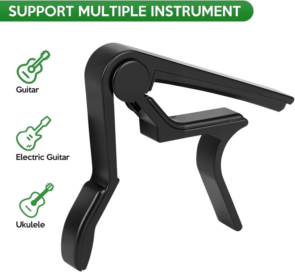 Clip-On Guitar Capo for Easy Key Changes, Compatible with Multiple Instruments