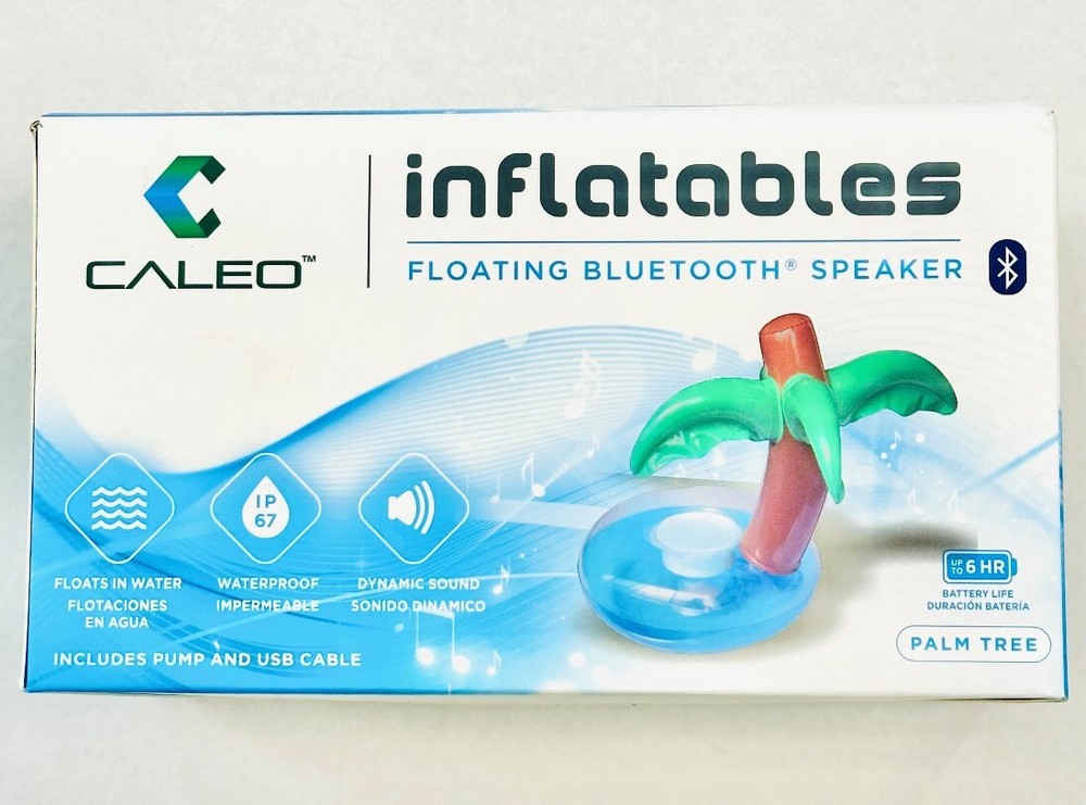 *1-Pack* Caleo Floating Bluetooth Speaker Palm Tree Inflatable Waterproof