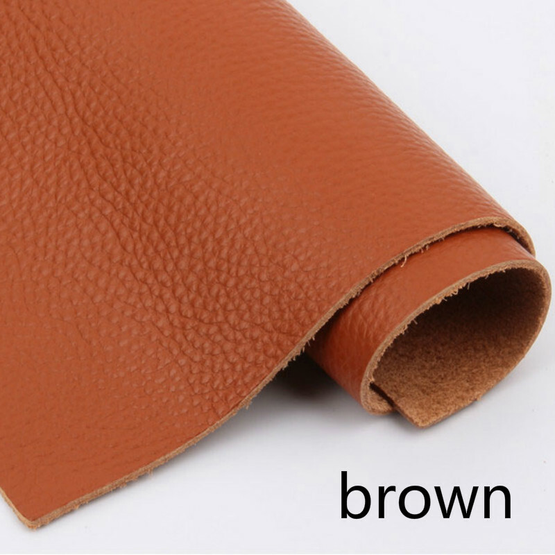 Genuine Thick Natural Cowhide Leather First Layer Lychee Grain Craft DIY