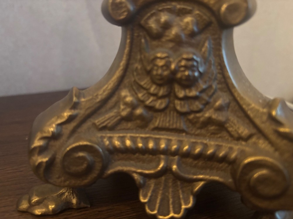 Vintage Brass Table Lamp Light 24” Tall
