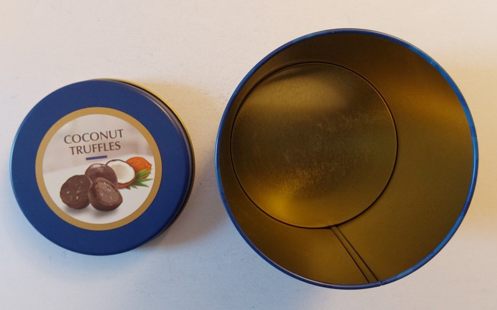 Coconut & Dark Chocolate Biscuit Truffle Canister/Container Empty