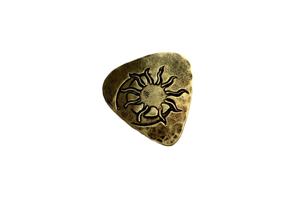 Sun and Moon playable brass guitar pick