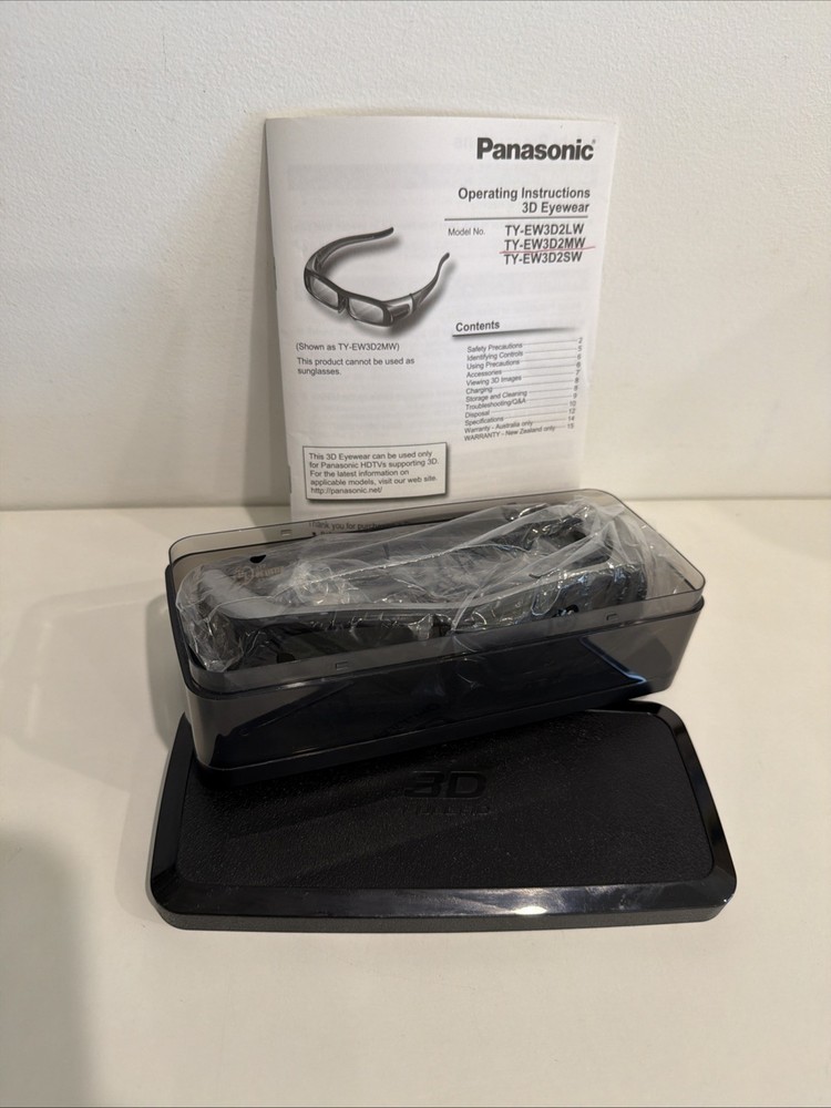 Panasonic TY-EW3D2M Active 3D Glasses w USB Cable + Instruction Manual