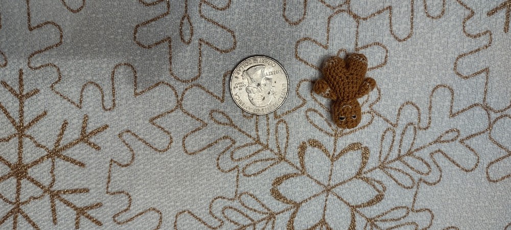 Handmade Micro Mini Crochet Gingerbread Man