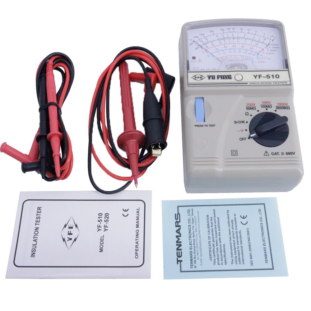 TENMARS YF-510 Pointer Type High Resistance Meter Insulation Tester 0~600V