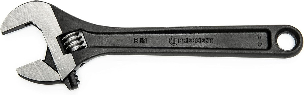8" Adjustable Black Oxide Wrench, Bagged - AT28BK