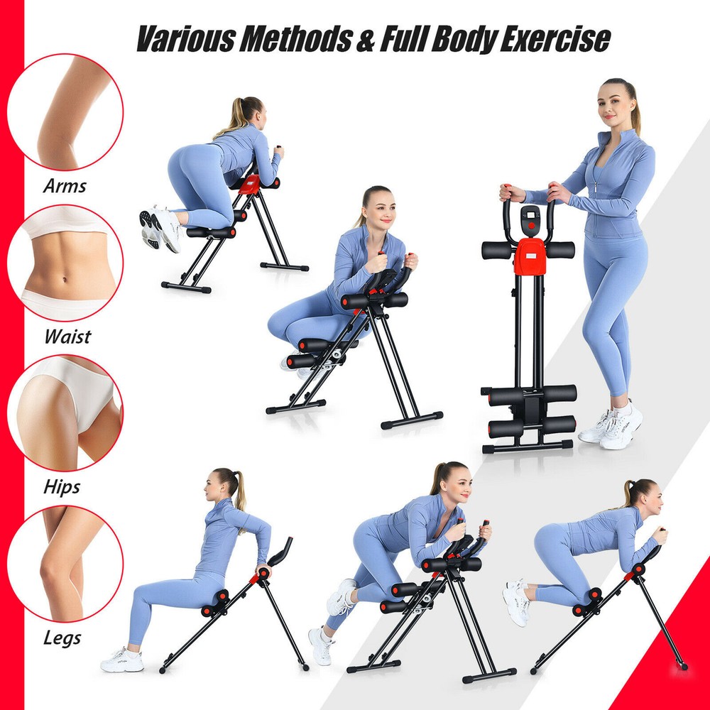 Adjustable Foldable Core Abdominal Trainer AB Crunch Workout Machine W/Display