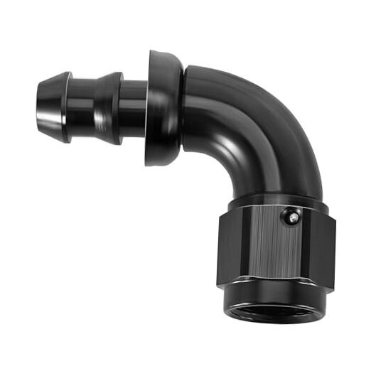 Push Lock Fitting One Piece Full Flow Hose End 6AN 90 Degree