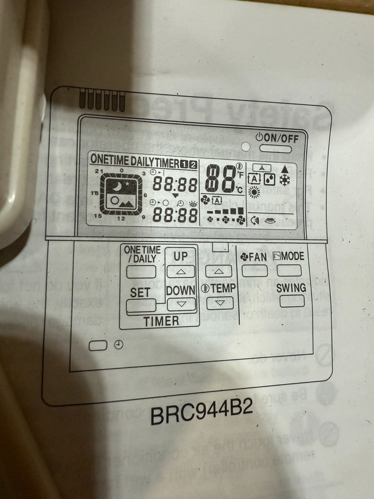 Daikin Optional Accessory REMOTE CONTROLLER BRC944B2