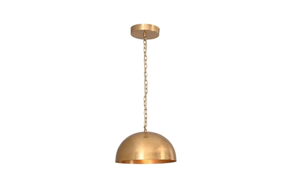 1 Light Mid Century Modern Elegant Ceiling Flushmount Pendant Raw Brass Light