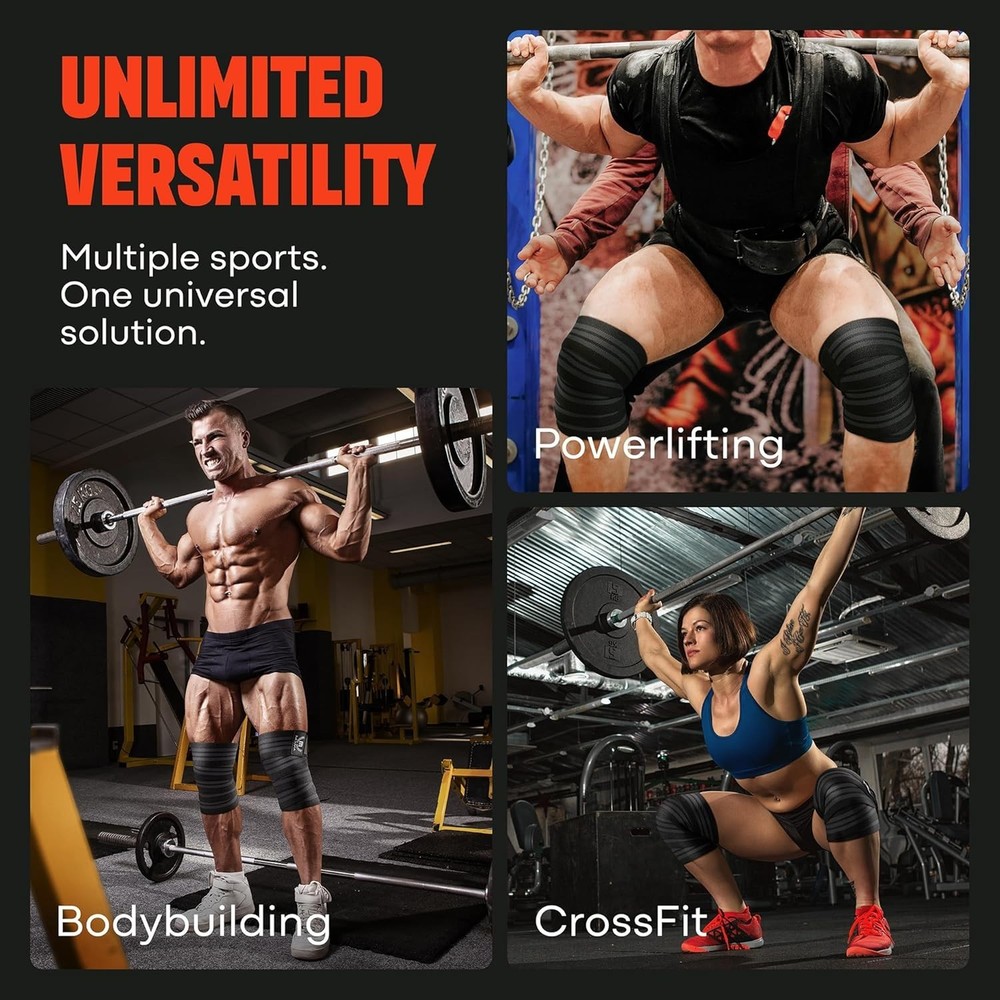 Knee Wraps Pair for Cross Training & Weightlifting