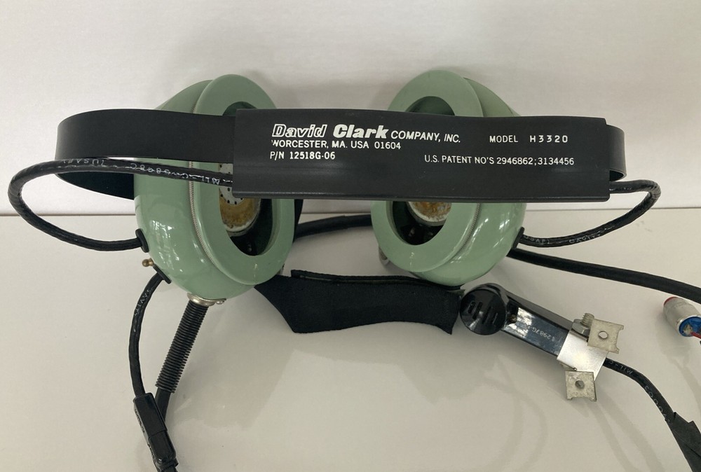 DAVID CLARK 12518G-06 H3320 PILOT HEADSET with Dynamic Amplified Mic,  Untested