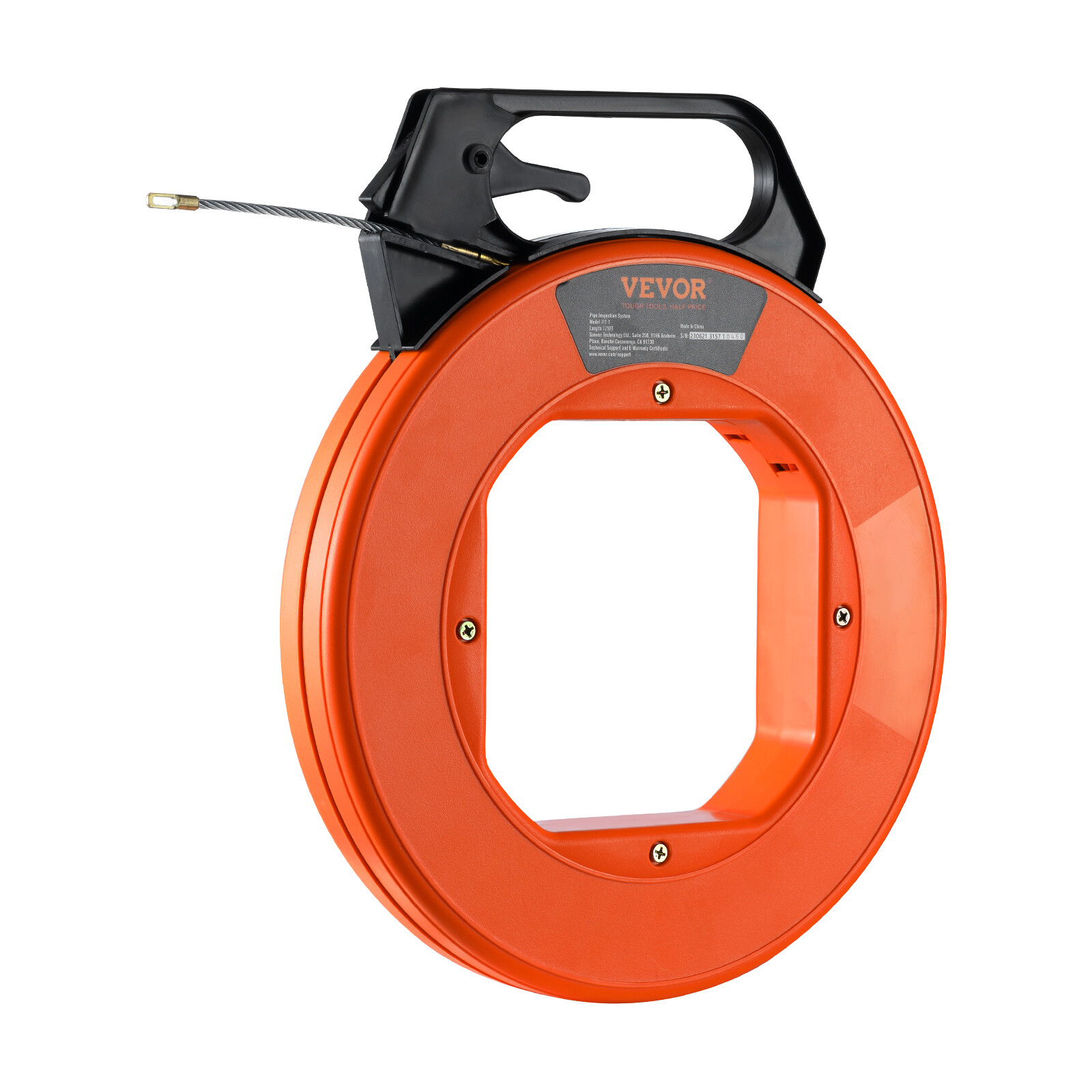 VEVOR Fish Tape Wire Cable Line Puller 125 ft 3/16 in PET with High Plastic Case