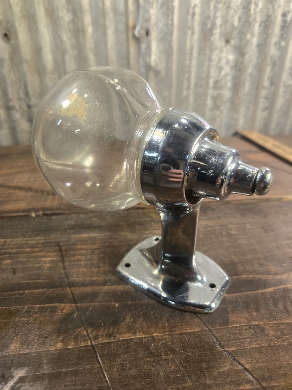 Vintage Wall Mount Soap Dispenser Chrome Glass Complete